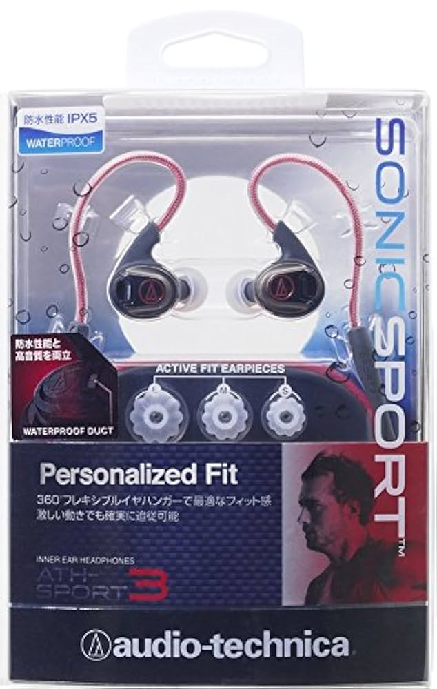 audio-technica SONICSPORT カナル型イヤホン 防水仕様 スポーツ向け レッド ATH-SPORT3 RD Amazon.co.jp: audio-technica SONICSPORT カナル型イヤホン